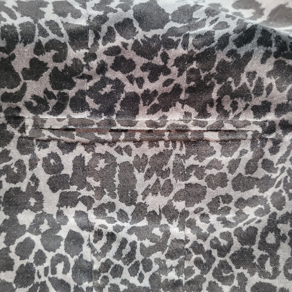 d&co Denim + Company classic gray leopard print velvet blazer classic office S - Picture 7 of 10